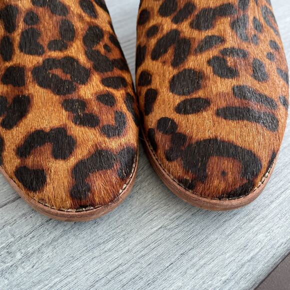 Madewell HARPER MULE Shoe Women’s Size 8 Leopard Calf Hair Stacked 3” Block Heel - Picture 3 of 12
